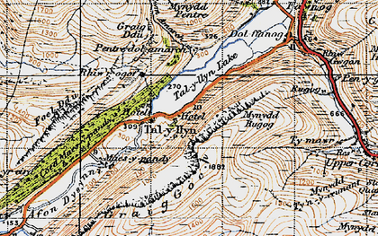 Old map of Tal-y-llyn in 1947