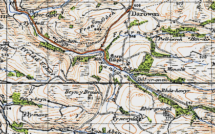 Old map of Tal-y-Wern in 1947