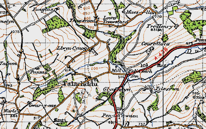 Old map of Talachddu in 1947