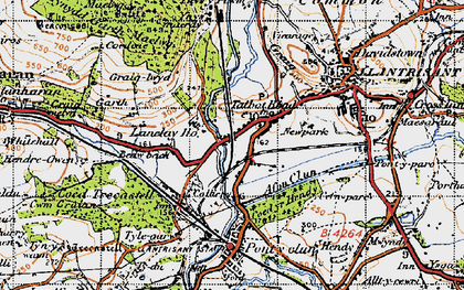 Old map of Talbot Green in 1947