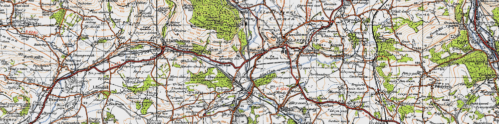 Old map of Talbot Green in 1947