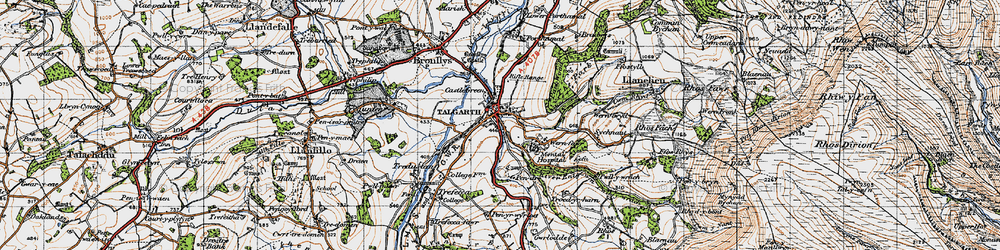Old map of Troed-yr-harn in 1947