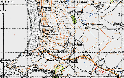Old map of Talgarth's Well in 1946