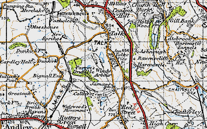 Old map of Talke Pits in 1946