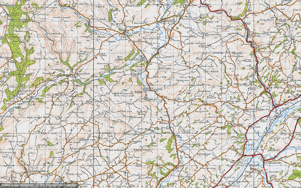 Old Map of Historic Map covering Blaennant in 1947