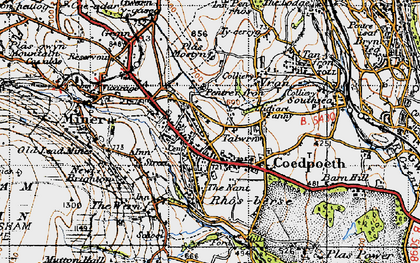 Old map of Talwrn in 1947