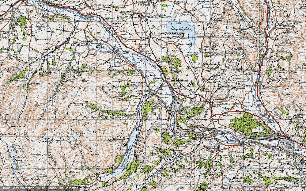 Old Map of Talybont-on-Usk, 1947 in 1947
