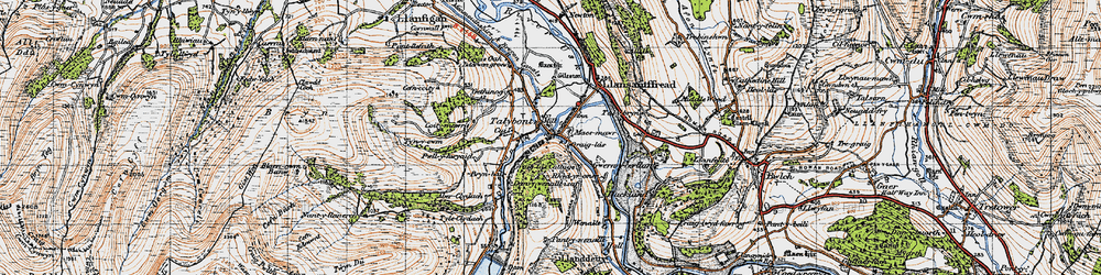 Old map of Brynoyre in 1947