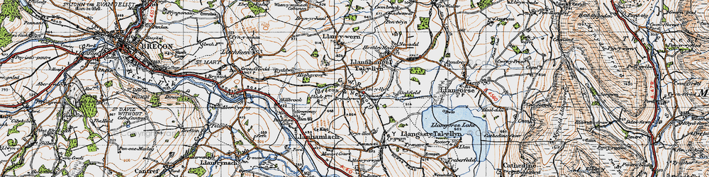 Old map of Talyllyn in 1947