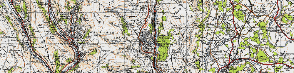 Old map of Talywain in 1947