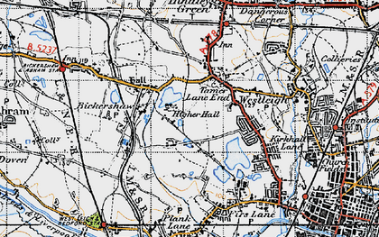 Old map of Tamer Lane End in 1947