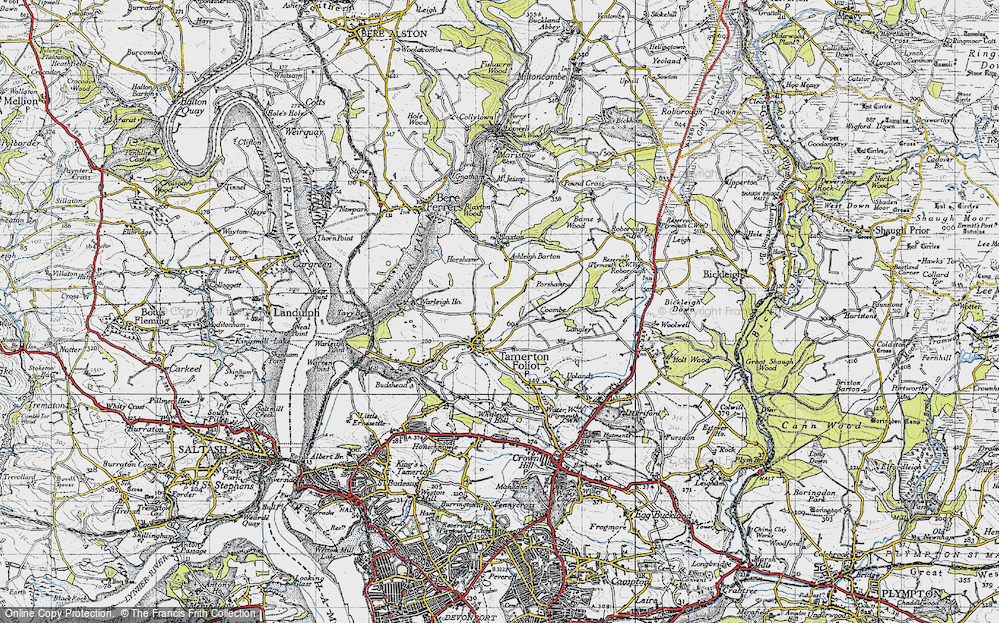 Old Map of Historic Map covering Ashleigh Barton in 1946