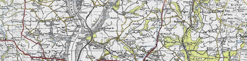 Old map of Ashleigh Barton in 1946