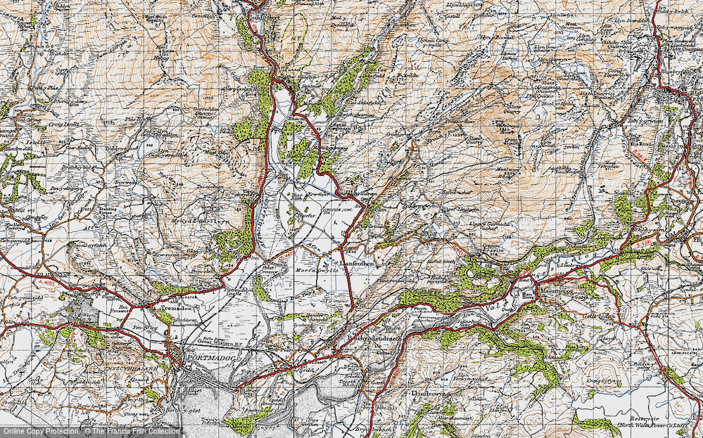 Old Map of Historic Map covering Ynys Fâch in 1947