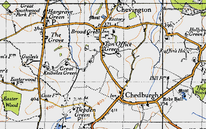 Old map of Tan Office Green in 1946