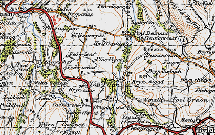Old map of Bryn Bigad in 1947
