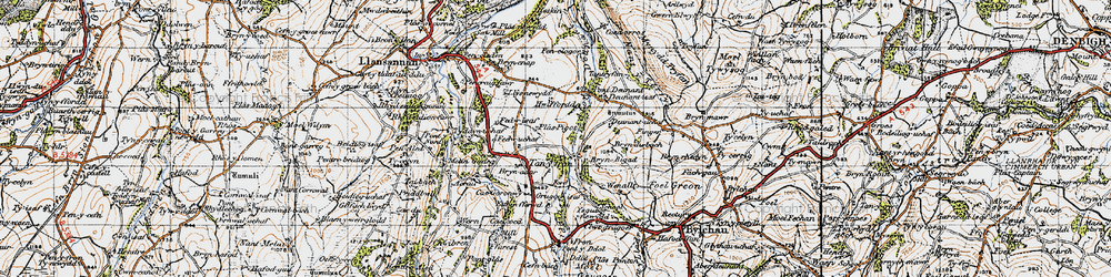 Old map of Bryn Bigad in 1947
