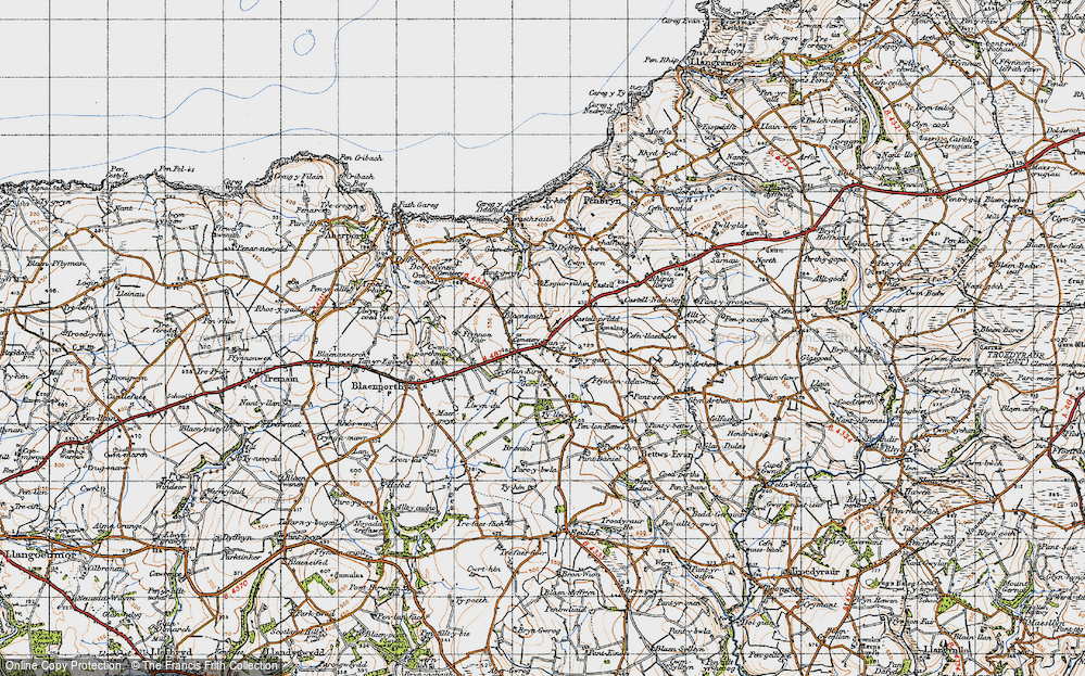 Old Map of Historic Map covering Blaensaith Fawr in 1947