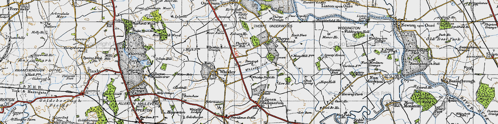 Old map of Whixley Field Ho in 1947