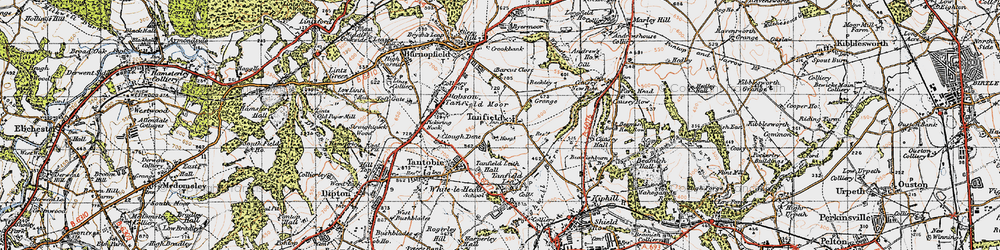 Old map of Tanfield in 1947