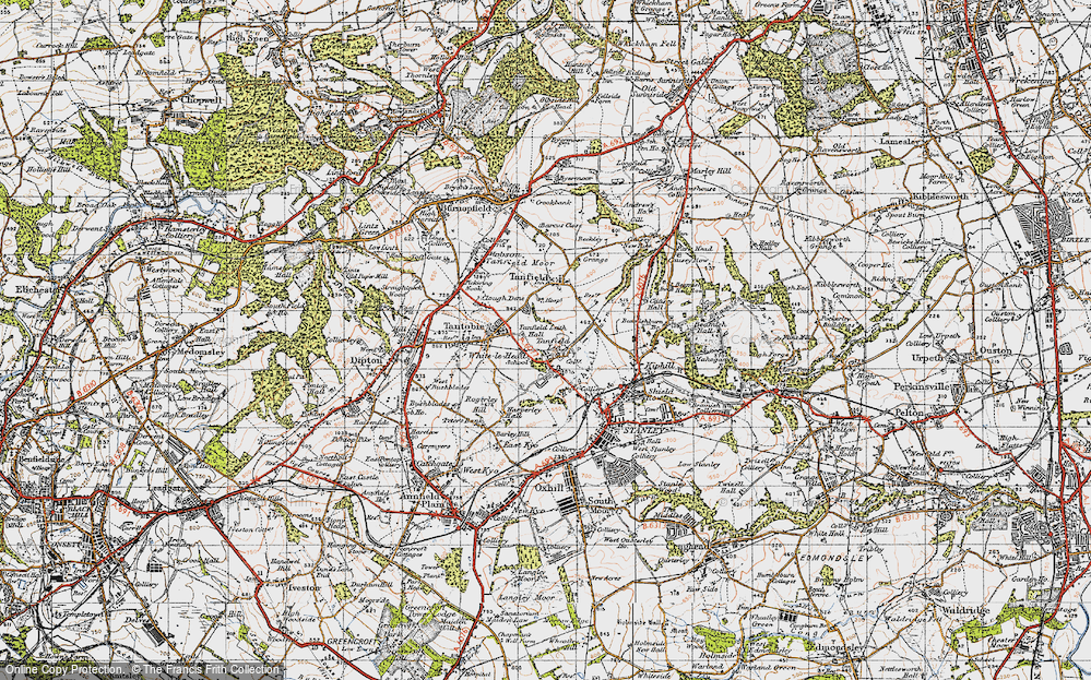 Old Map of Historic Map covering East Tanfield in 1947