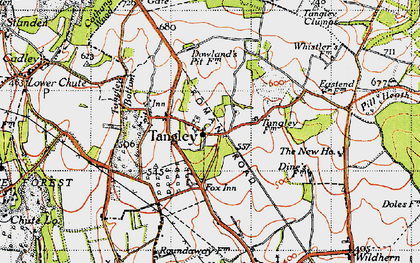 Old map of Tangley in 1945