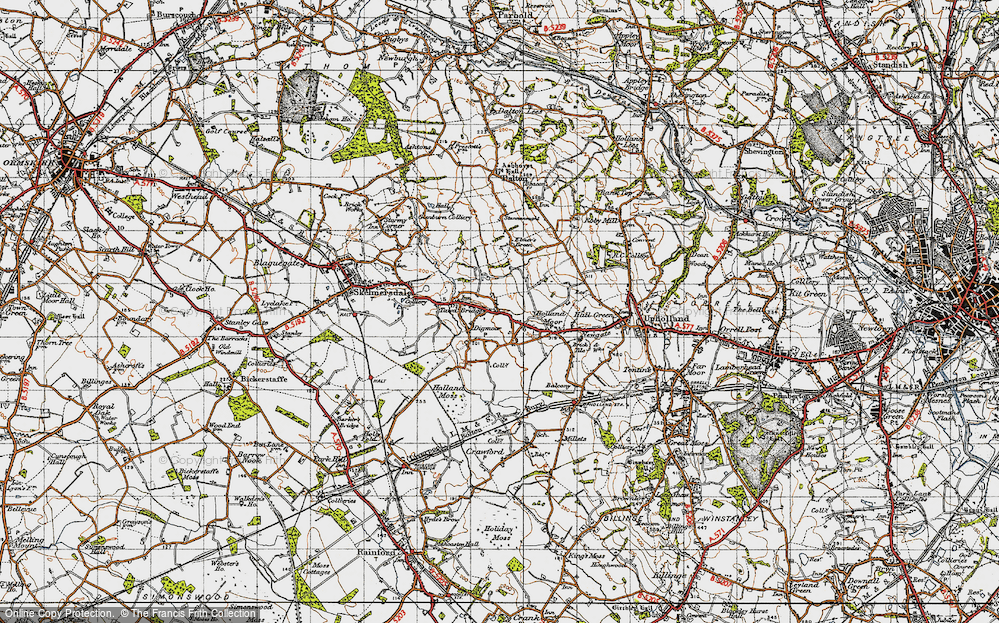 Old Map of Tanhouse, 1947 in 1947