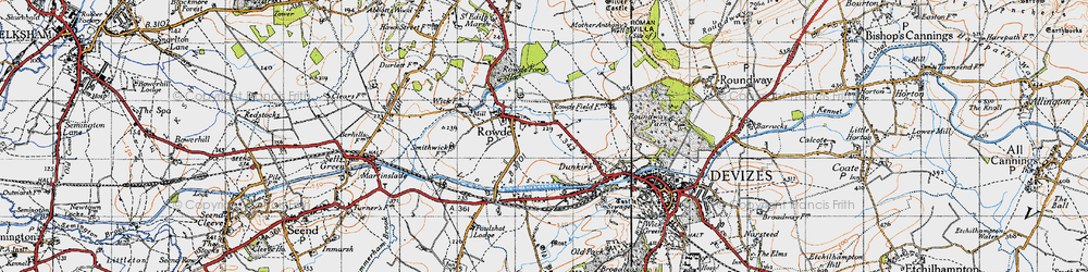 Old map of Tanis in 1940