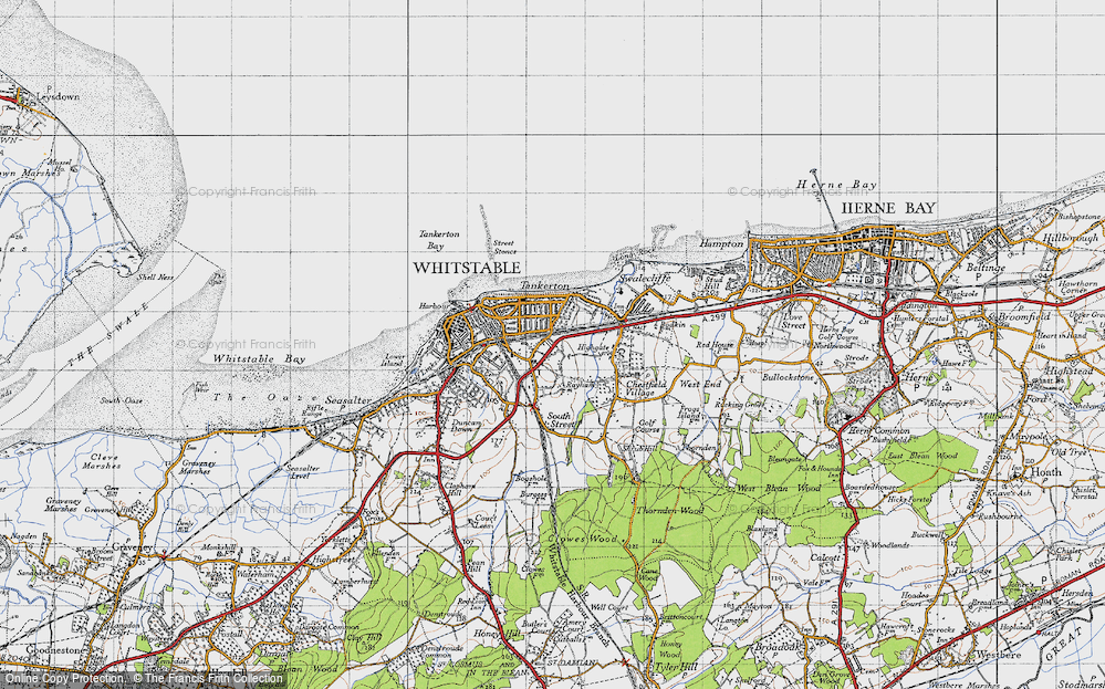 Old Map of Tankerton, 1947 in 1947