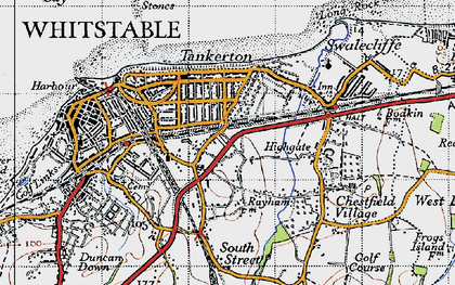 Old map of Tankerton in 1947