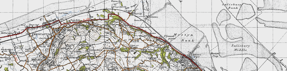 Old map of Tanlan in 1947