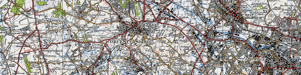 Old map of Tansley Hill in 1946