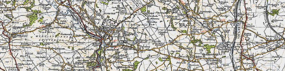 Old map of Tansley Knoll in 1947