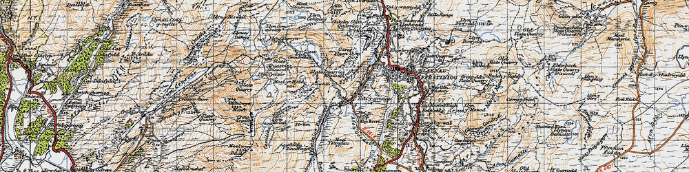 Old map of Afon Stwlan in 1947
