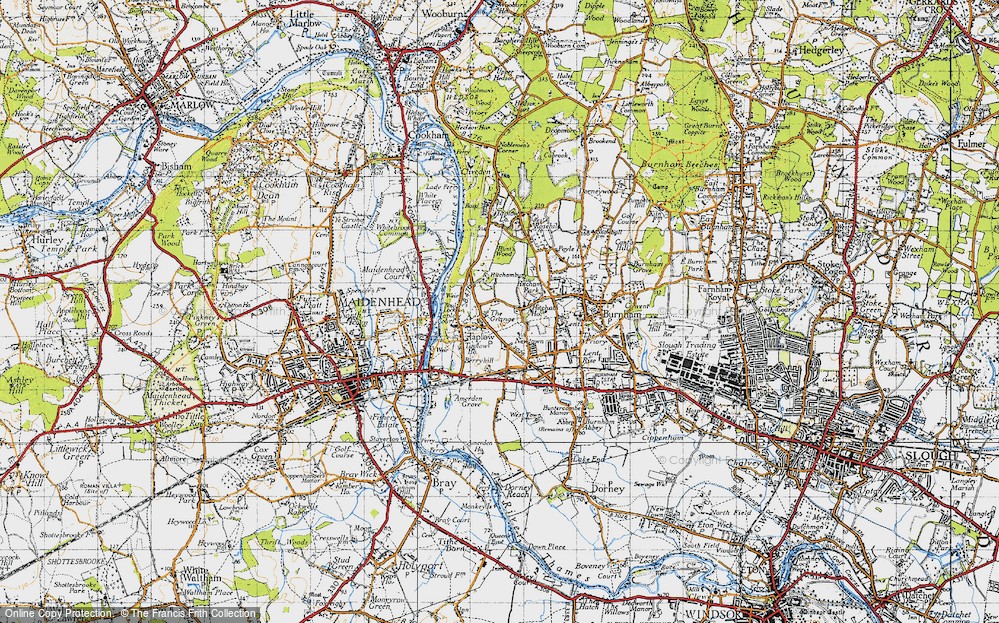 Old Map of Taplow, 1945 in 1945