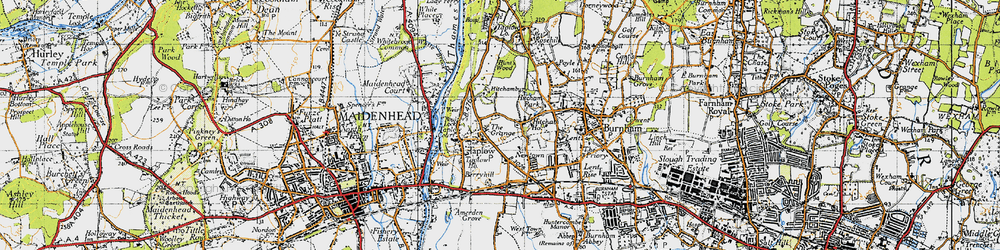 Old map of Taplow in 1945