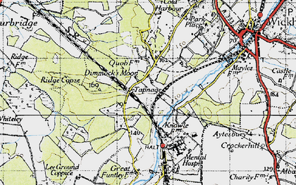 Old map of Tapnage in 1945