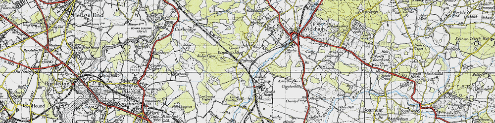 Old map of Botley Wood in 1945