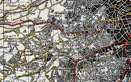 Old map of Tapton Hill in 1947