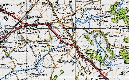 Old map of Brockhill in 1947