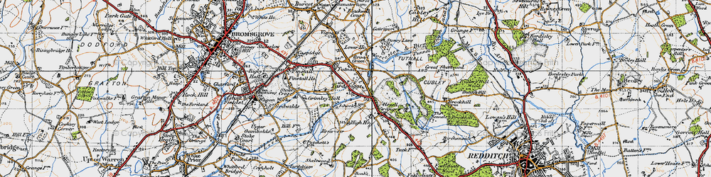 Old map of Tardebigge in 1947