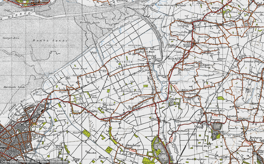 Old Map of Tarleton Moss, 1947 in 1947