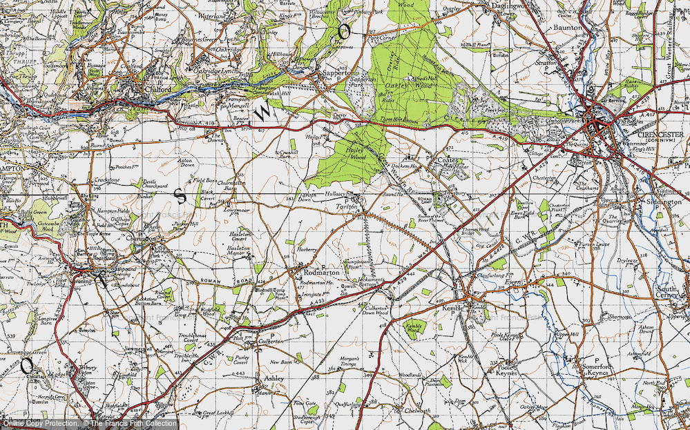 Old Map of Tarlton, 1947 in 1947
