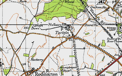 Old map of Tarlton in 1947