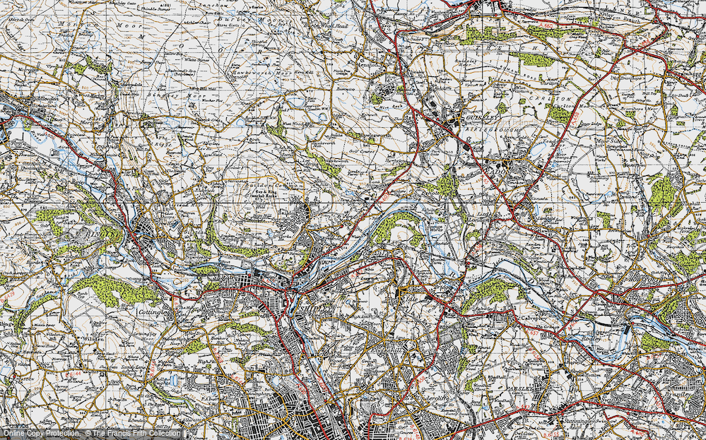 Old Map of Historic Map covering Buck Wood in 1947