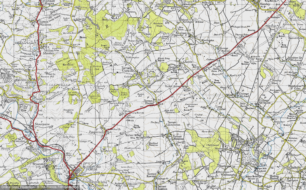 Old Map of Tarrant Hinton, 1940 in 1940