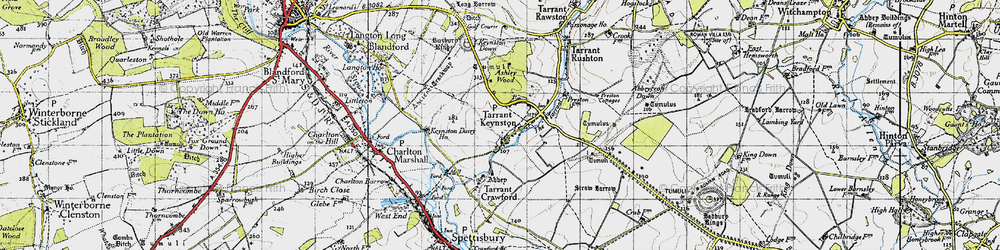 Old map of Buzbury Rings in 1940