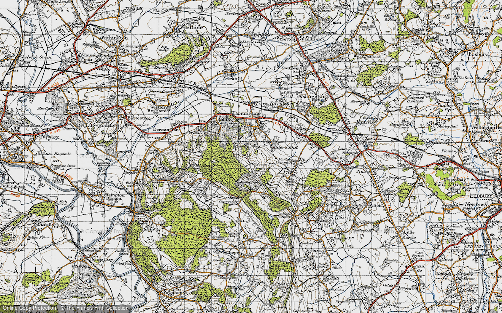 Old Map of Historic Map covering Bunker's Hill in 1947