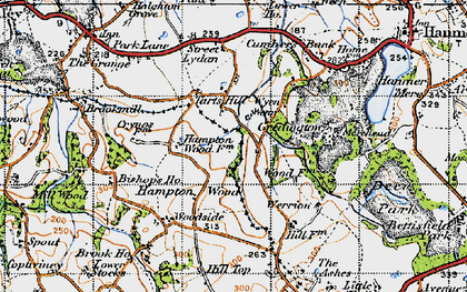 Old map of Hampton Wood in 1947