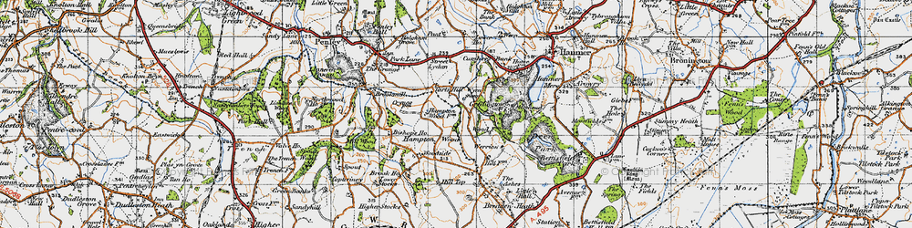 Old map of Hampton Wood in 1947